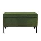 Storage Bench with Metal Legs – Green Velvet / Blush Velvet / White Boucle / Gray Woven – Seats 1
