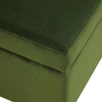 Storage Bench with Metal Legs – Green Velvet / Blush Velvet / White Boucle / Gray Woven – Seats 1
