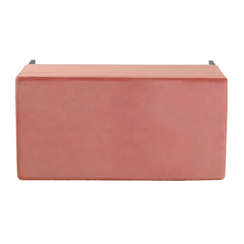 Storage Bench with Metal Legs – Green Velvet / Blush Velvet / White Boucle / Gray Woven – Seats 1