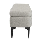 Storage Bench with Metal Legs – Green Velvet / Blush Velvet / White Boucle / Gray Woven – Seats 1