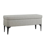 Storage Bench with Metal Legs – Green Velvet / Blush Velvet / White Boucle / Gray Woven – Seats 1