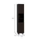 Black / White 2-Door Pantry Cabinet, Single