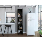 Black / White 2-Door Pantry Cabinet, Single
