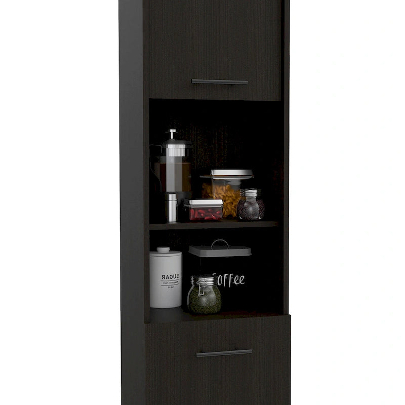 Black / White 2-Door Pantry Cabinet, Single