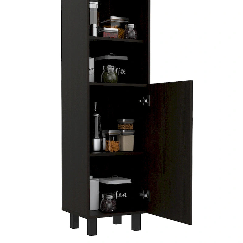 Black / White 2-Door Pantry Cabinet, Single