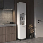 Black / White 2-Door Pantry Cabinet, Single