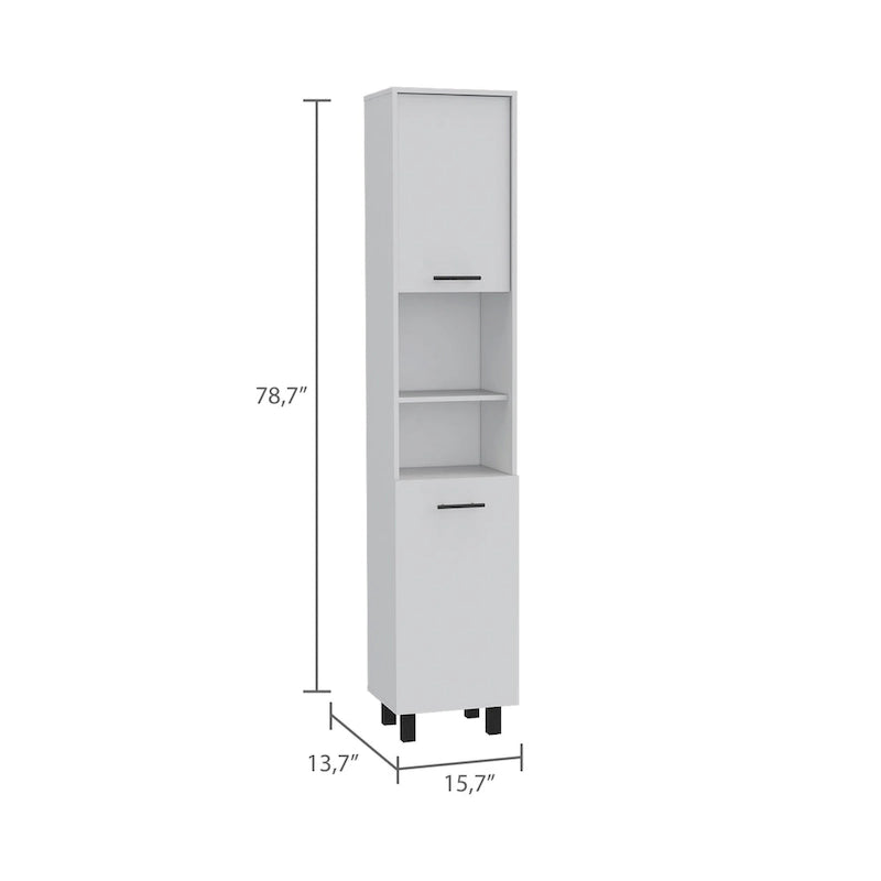 Black / White 2-Door Pantry Cabinet, Single