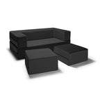 Convertible Queen Sleeper Loveseat & Ottoman Set – Multi-Color, 2-Seater