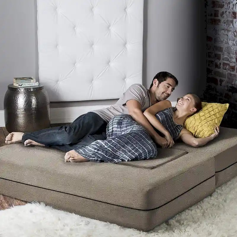 Convertible Queen Sleeper Loveseat & Ottoman Set – Multi-Color, 2-Seater
