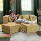 Convertible Queen Sleeper Loveseat & Ottoman Set – Multi-Color, 2-Seater
