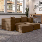 Convertible Queen Sleeper Loveseat & Ottoman Set – Multi-Color, 2-Seater