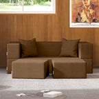 Convertible Queen Sleeper Loveseat & Ottoman Set – Multi-Color, 2-Seater