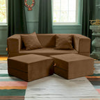 Convertible Queen Sleeper Loveseat & Ottoman Set – Multi-Color, 2-Seater