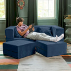 Convertible Queen Sleeper Loveseat & Ottoman Set – Multi-Color, 2-Seater