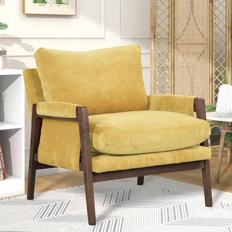 Velvet Accent Armchair – Mid-Century Modern, 5 Colors, 1-Seat