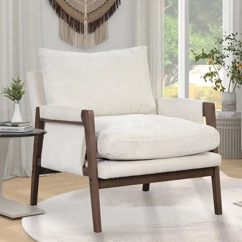 Velvet Accent Armchair – Mid-Century Modern, 5 Colors, 1-Seat