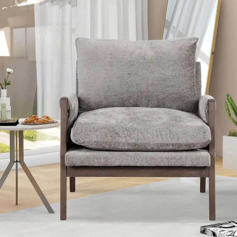 Velvet Accent Armchair – Mid-Century Modern, 5 Colors, 1-Seat