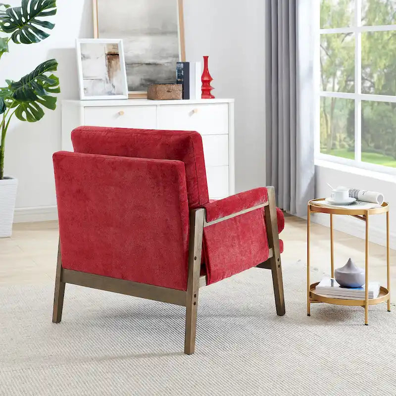 Velvet Accent Armchair – Mid-Century Modern, 5 Colors, 1-Seat