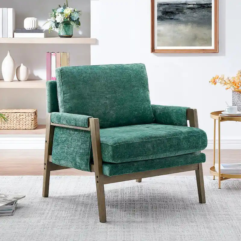 Velvet Accent Armchair – Mid-Century Modern, 5 Colors, 1-Seat
