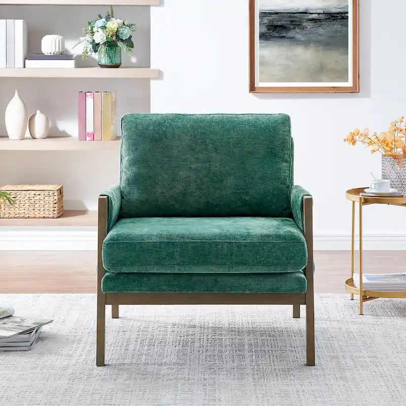 Velvet Accent Armchair – Mid-Century Modern, 5 Colors, 1-Seat