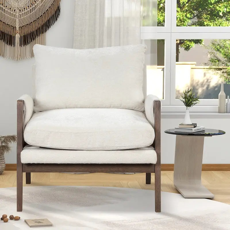 Velvet Accent Armchair – Mid-Century Modern, 5 Colors, 1-Seat
