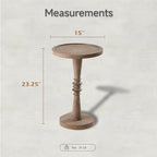 Espresso / Wood / Black & White Farmhouse Tray Top Pedestal End Table, 1-Person