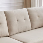 L-Shaped Sectional Sofa with Chaise, Storage Ottoman & Side Bags – Light Grey / Dark Grey / Beige / Blue / Green, Seats 4–5
