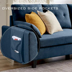 L-Shaped Sectional Sofa with Chaise, Storage Ottoman & Side Bags – Light Grey / Dark Grey / Beige / Blue / Green, Seats 4–5