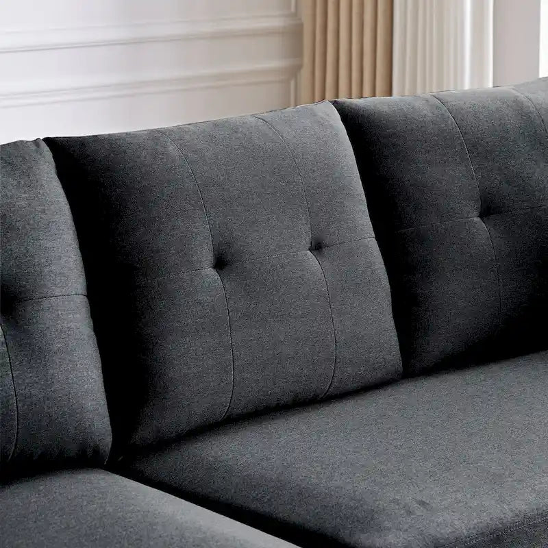 L-Shaped Sectional Sofa with Chaise, Storage Ottoman & Side Bags – Light Grey / Dark Grey / Beige / Blue / Green, Seats 4–5