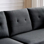 L-Shaped Sectional Sofa with Chaise, Storage Ottoman & Side Bags – Light Grey / Dark Grey / Beige / Blue / Green, Seats 4–5