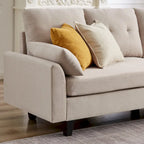 L-Shaped Sectional Sofa with Chaise, Storage Ottoman & Side Bags – Light Grey / Dark Grey / Beige / Blue / Green, Seats 4–5