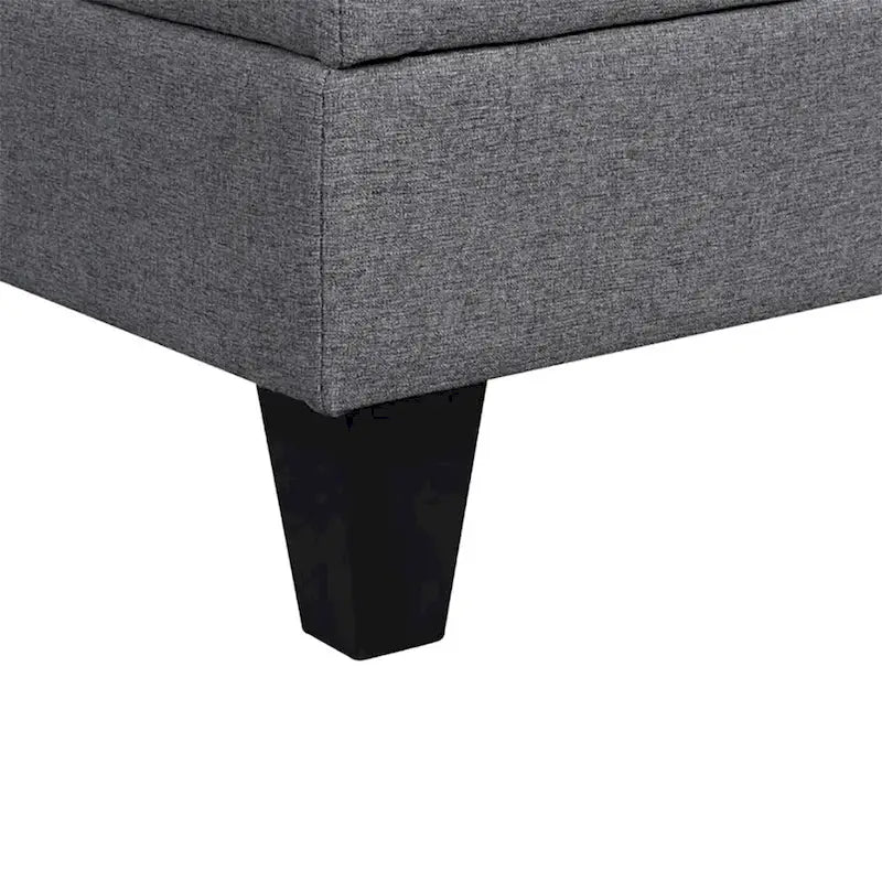 L-Shaped Sectional Sofa with Chaise, Storage Ottoman & Side Bags – Light Grey / Dark Grey / Beige / Blue / Green, Seats 4–5