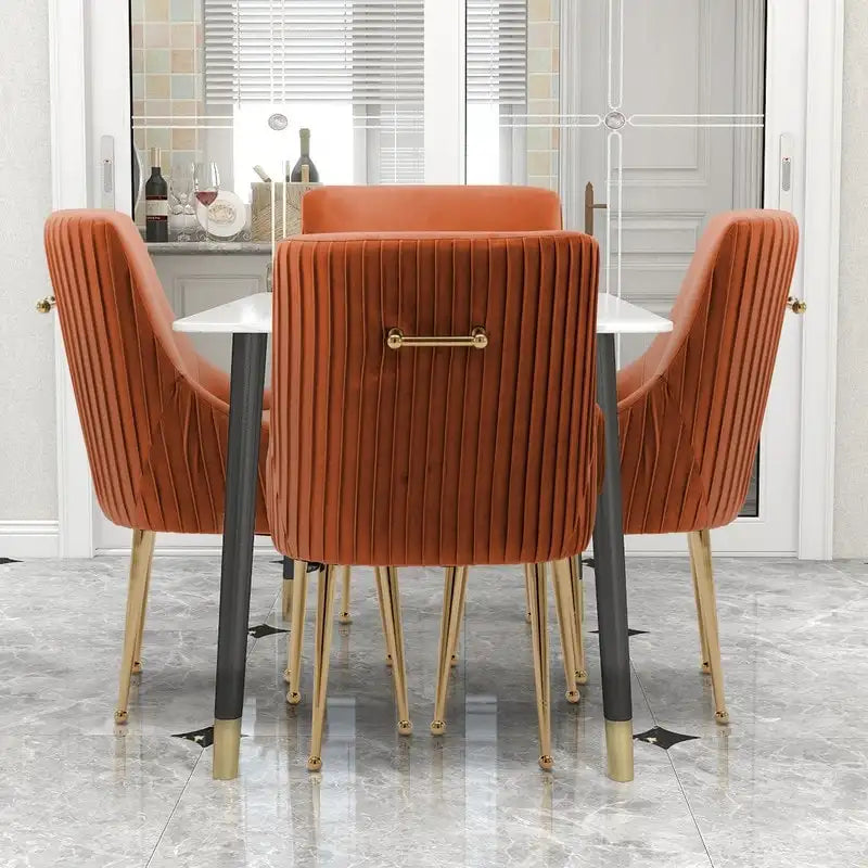 Green / Grey / Black / Navy / Beige / Orange Upholstered Accent Dining Chair, Set of 4