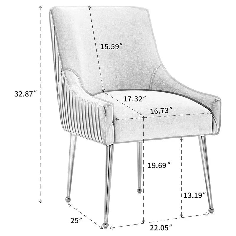 Green / Grey / Black / Navy / Beige / Orange Upholstered Accent Dining Chair, Set of 4