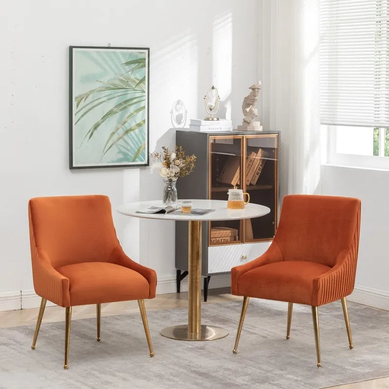 Green / Grey / Black / Navy / Beige / Orange Upholstered Accent Dining Chair, Set of 4