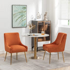 Green / Grey / Black / Navy / Beige / Orange Upholstered Accent Dining Chair, Set of 4