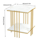 Black / Gold 2-Tier Square Side Table – 1-Person Accent End Table