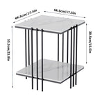 Black / Gold 2-Tier Square Side Table – 1-Person Accent End Table