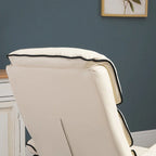 White / Bronze Swivel Recliner Chair with Ottoman, 2-Piece Set