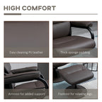White / Bronze Swivel Recliner Chair with Ottoman, 2-Piece Set