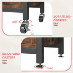 Rustic Brown / Grey Height-Adjustable Baker's Rack with Double-Door Cabinet, 1-Person Assembly