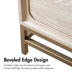 Light Oak Transitional 2-Drawer Nightstand with Metal Legs