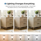 Light Oak Transitional 2-Drawer Nightstand with Metal Legs
