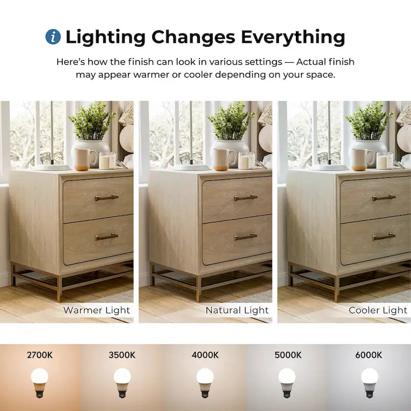Light Oak Transitional 2-Drawer Nightstand with Metal Legs