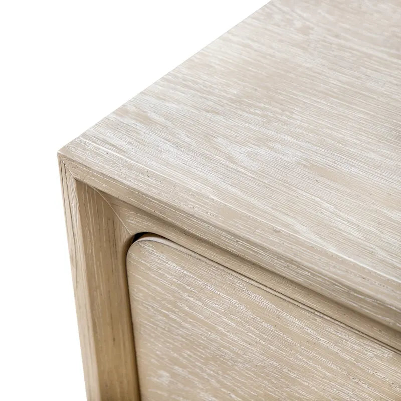 Light Oak Transitional 2-Drawer Nightstand with Metal Legs