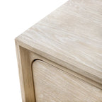 Light Oak Transitional 2-Drawer Nightstand with Metal Legs