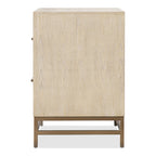 Light Oak Transitional 2-Drawer Nightstand with Metal Legs
