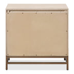 Light Oak Transitional 2-Drawer Nightstand with Metal Legs