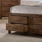 Walnut Storage Bed with 6 Drawers – Traditional Style, For 2 Persons