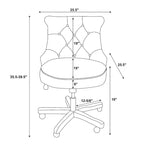 Natural Swivel Office Chair, Button-Tufted, Single-User